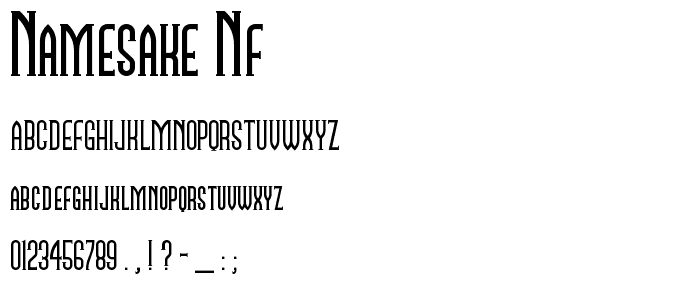 Namesake NF font